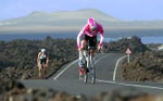 Bella Bayliss battles the climbs at Ironman Lanzarote. Photo: Ironman Bella Bayliss battles the climbs at Ironman Lanzarote. Photo: Ironman