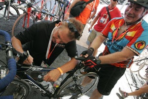 jimfeltsigns Felt Racing namesake Jim Felt signs a dealer's personal bike Tuesday.