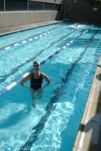 Pooltraining Sánchez has been training for the March 7 triathlon.