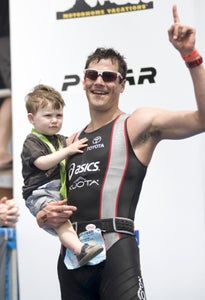 pottsboston Potts holds his son, Boston, after his victory at last year's Wildflower race. Photo: Jay Prasuhn