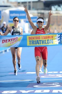 spainwinnersydney Chile's Barbara Riveros Diaz won in a sprint finish in Sydney today. Photo: Triathlon.org/Delly Carr