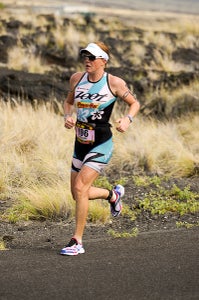 Deeper Into The Energy Lab McGlone on the run in the 2010 Ironman World Championship. Photo: Kurt Hoy