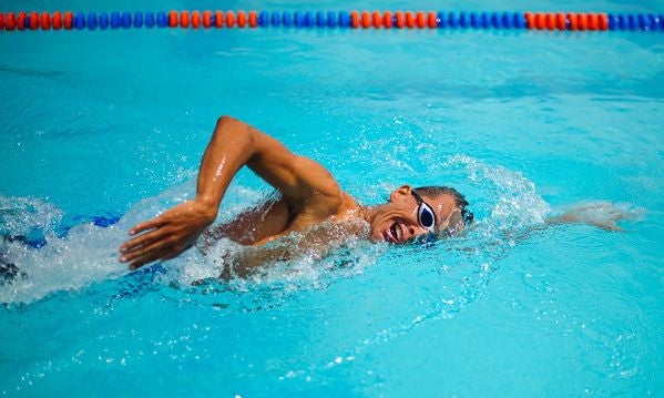 Chris McCormack in the pool. Photo: Nils Nilsen