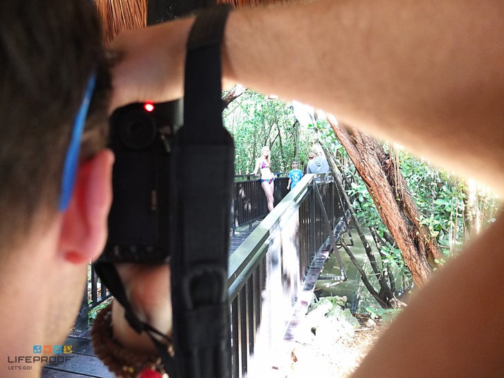 Behind