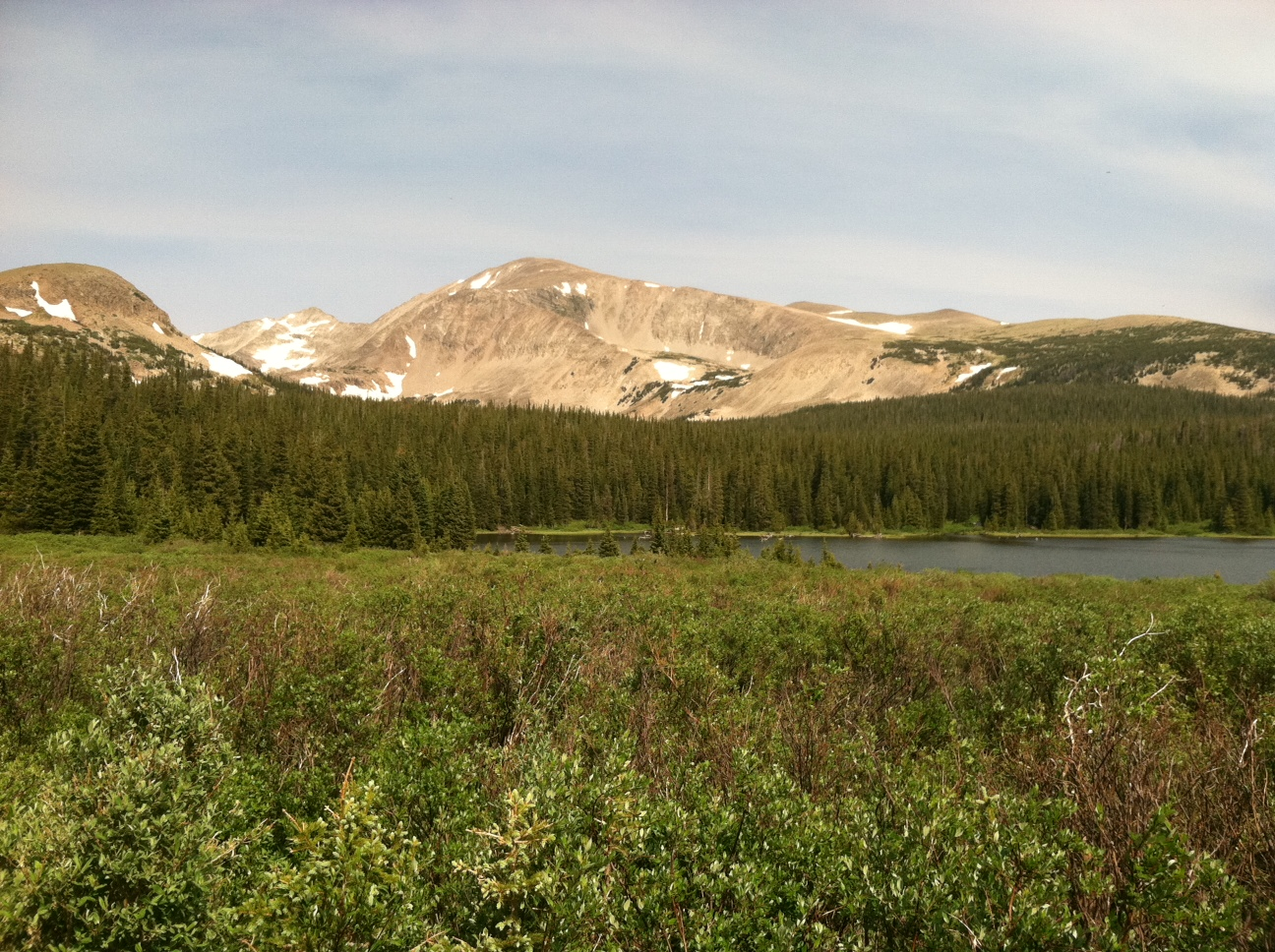 The view of Brainard Lake, which is 10,000 feet above sea level.