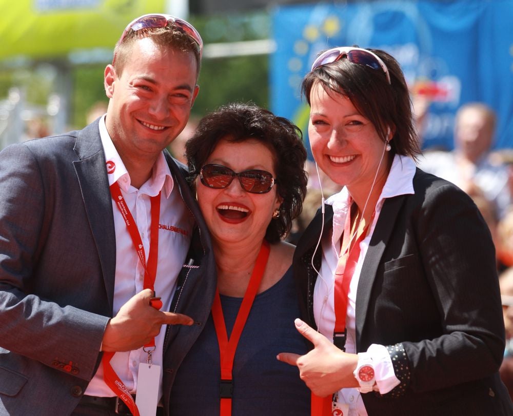 Felix with his mother Alice and sister Kathrin. Photo: Getty Images