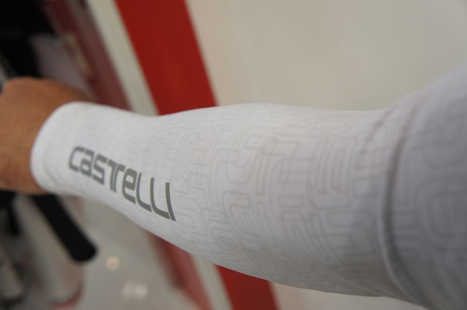 Cooling sleeves that change color when hot to give a visual reminder to douse the arms with water.