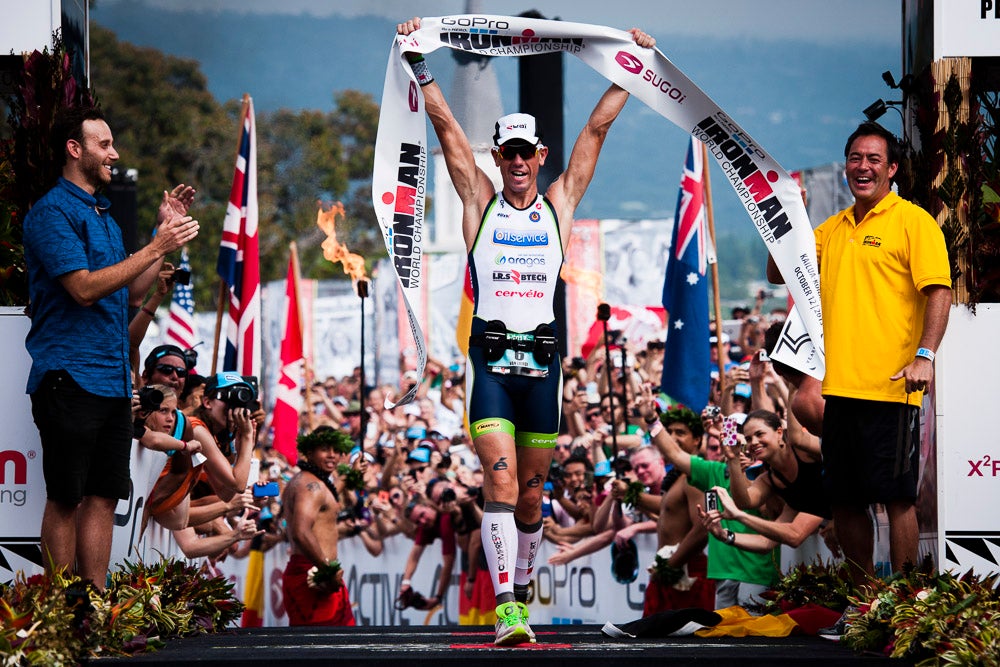 Van Lierde turned in a steady, patient race to take his first Ironman world title. Photo: John David Becker