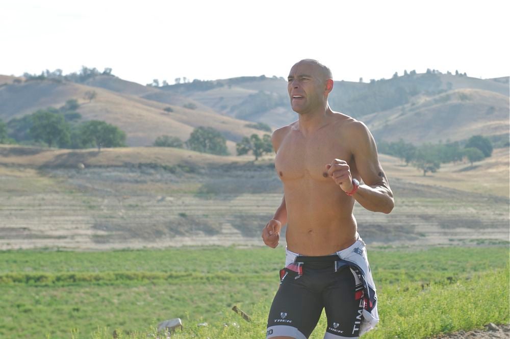 Run-bike specialists such as Matt Russell benefited from the run from the swim to the bikes. Photo: Aaron Hersh