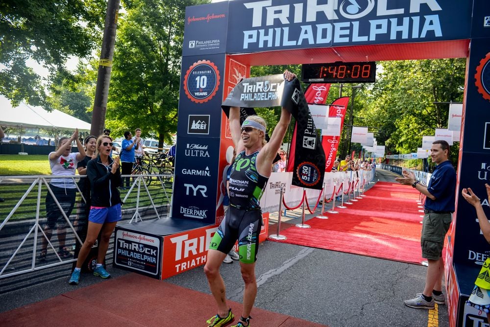 Cameron Dye takes the men's title for the third year in a row. Photo: Swim Bike Run Photography