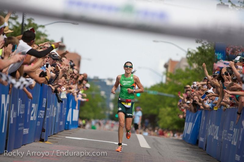 Heather Wurtele won last year's Ironman CDA after disappointingly being pulled off the course for borrowing a bike mid-race in 2012. Photo: Rocky Arroyo