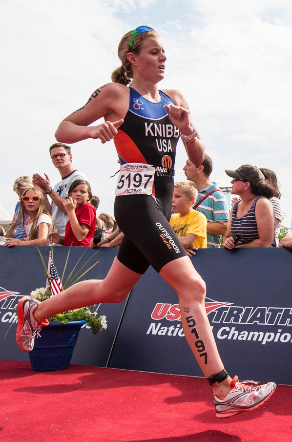 Taylor Knibb was the top overall female finisher on Sunday. Photo: Paul Phillips/Competitive Image