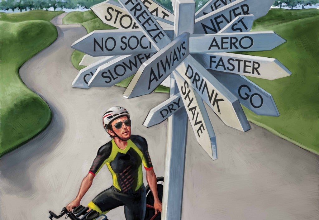 What is the worst triathlon advice you've ever heard? Illustration by Matt Collins.