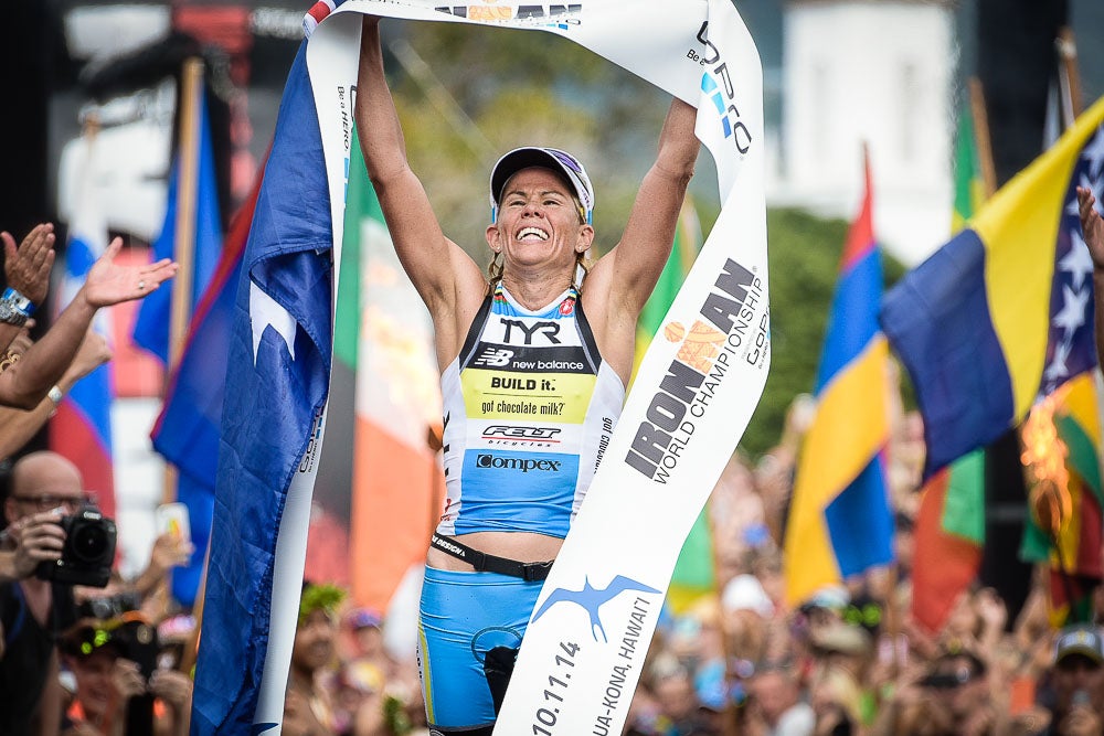 Mirinda Carfrae came off of the bike over 14 minutes down on Daniela Ryf. Photo: John David Becker