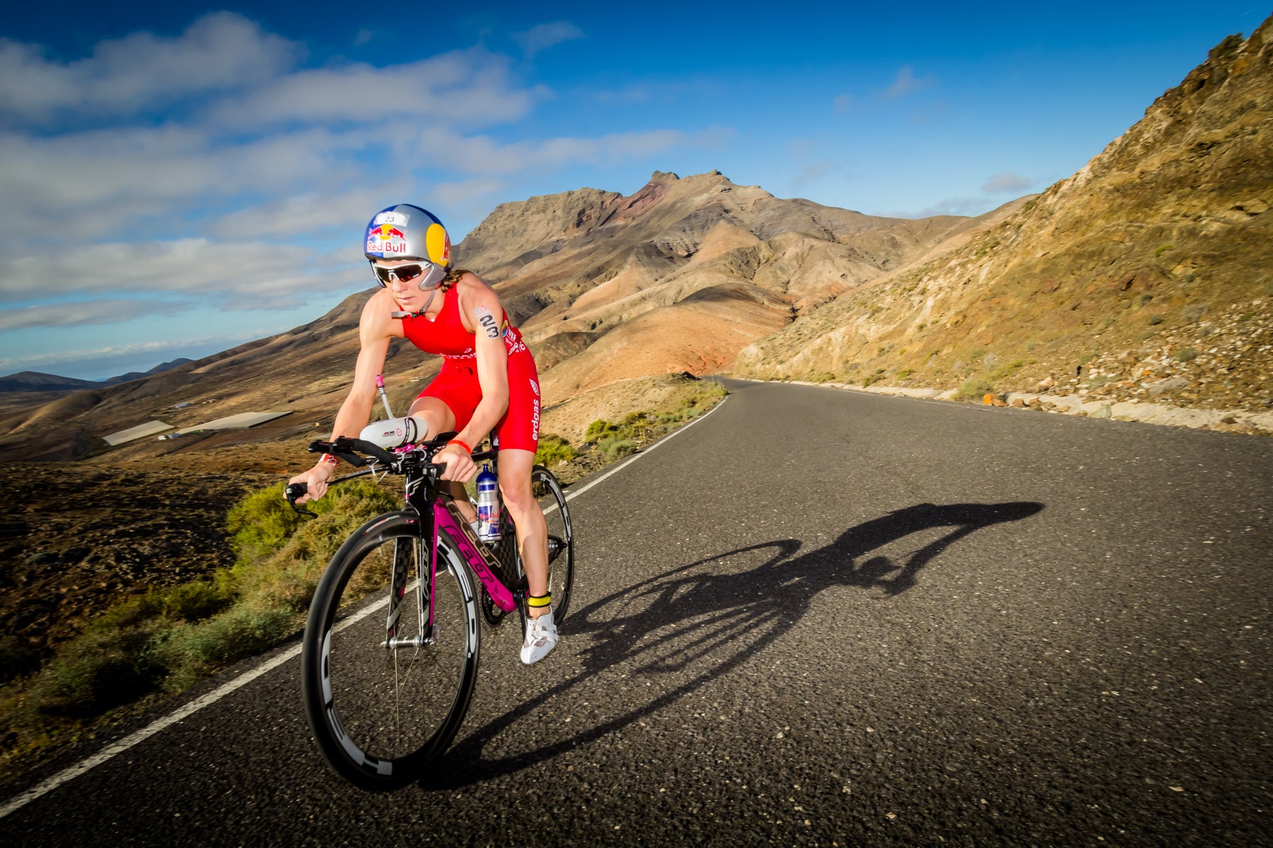 Daniela Ryf leads on the bike. Photo: Maj Photography