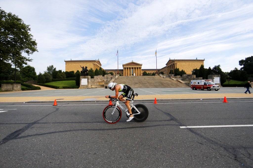 Andy Potts at last year's TriRock Philadelphia race. Photo: Swim Bike Run Photography