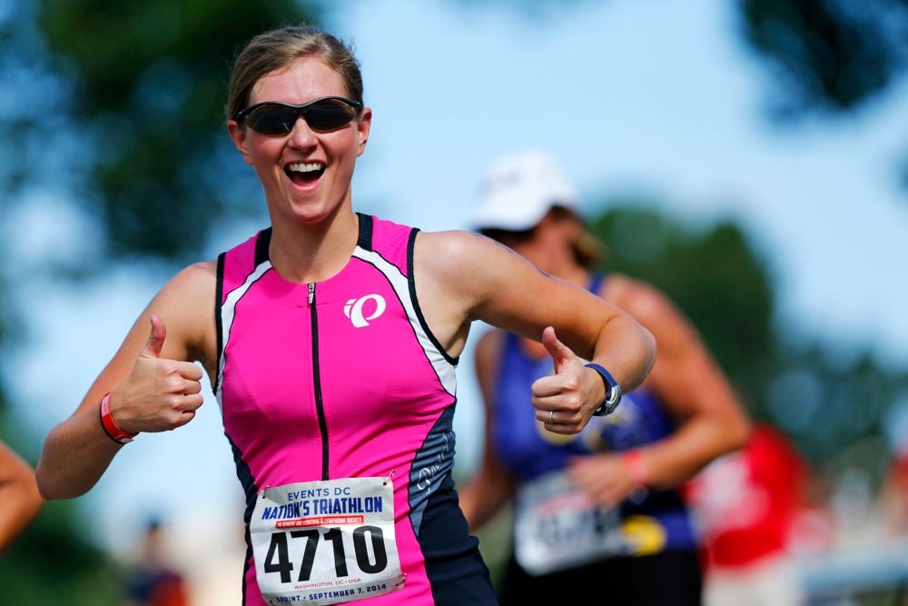 An athlete on the run at the 2014 Events DC Nation's Triathlon. Photo: Brian W. Knight/Swim Bike Run Photography