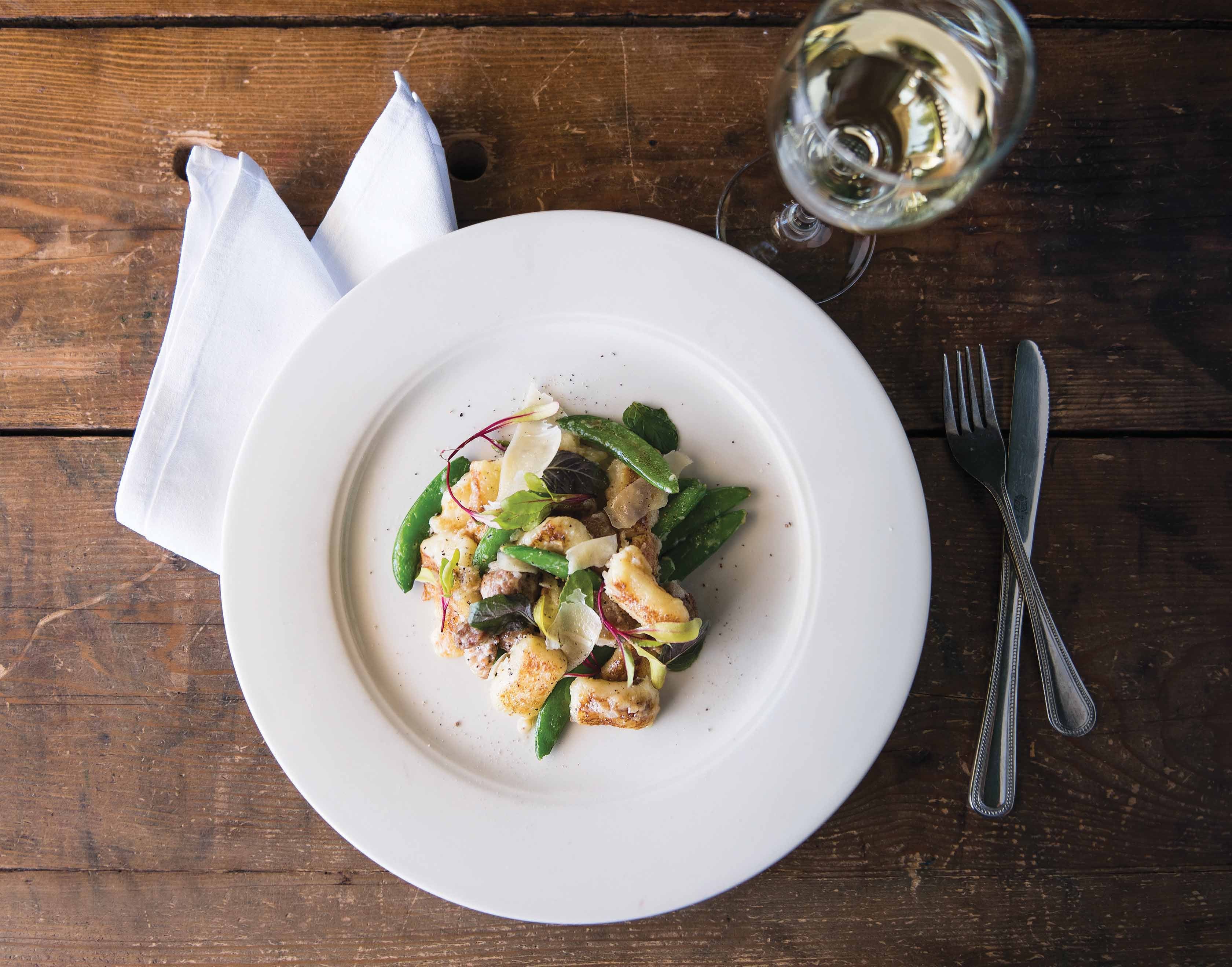 Gnocchi With Sausage And Peas. Photo: Grant Dotson
