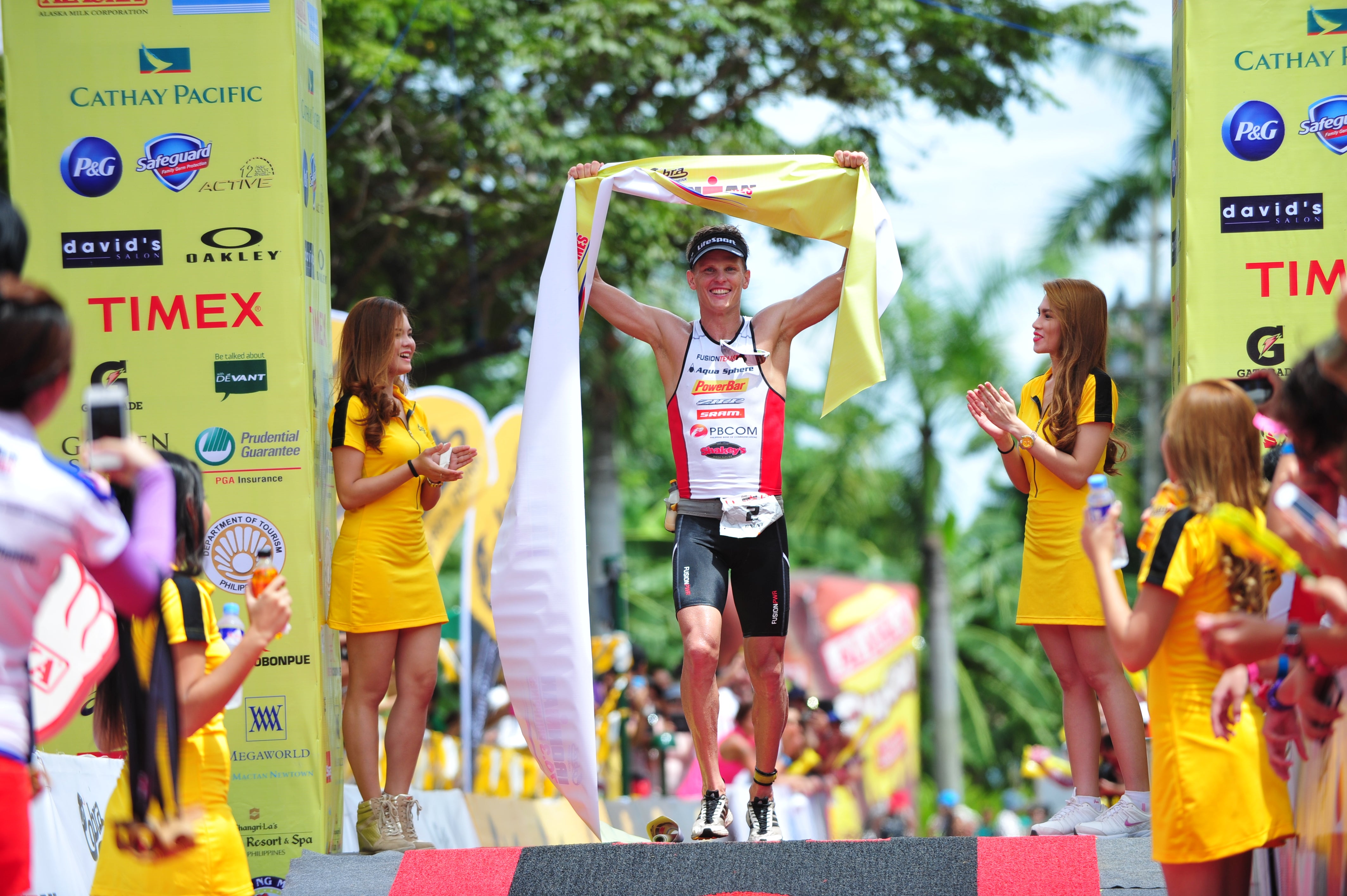 Brent McMahon wins the 70.3 Philippines in 2014. 