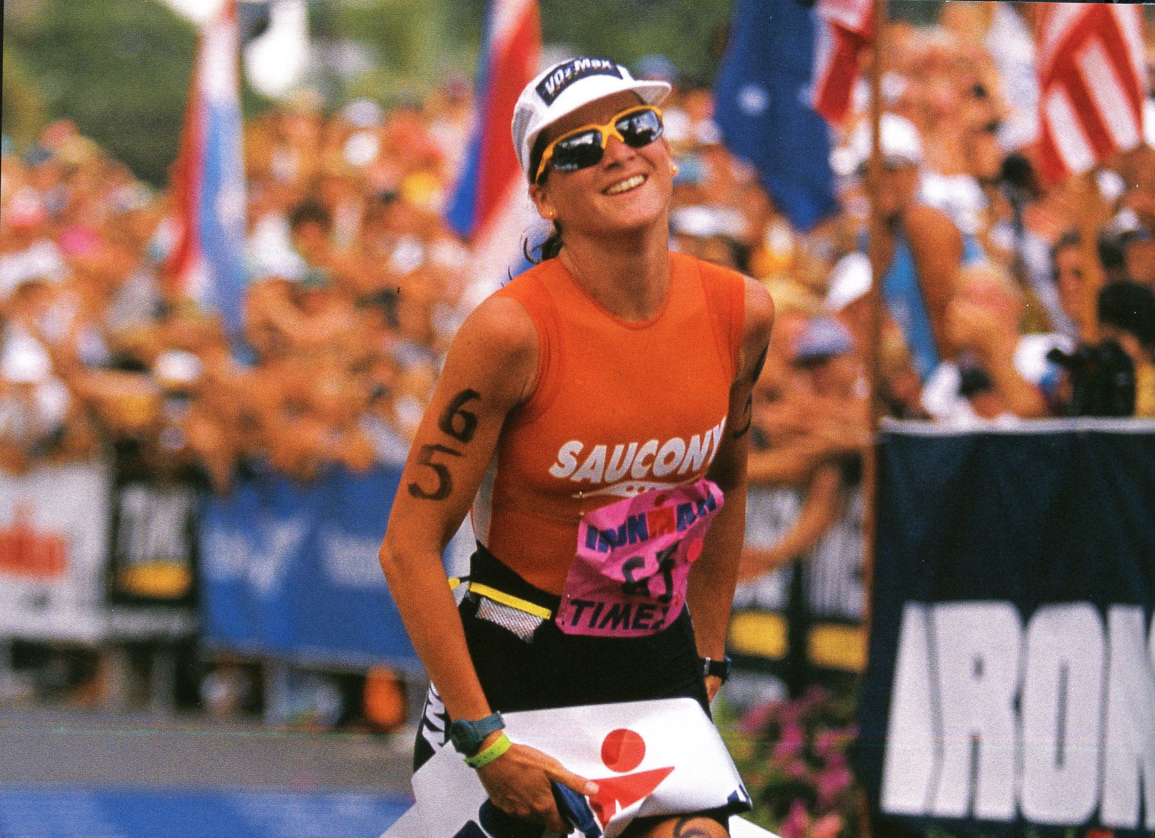 Heather Fuhr wins the 1997 Ironman World Championship. Photo: Lois Schwartz