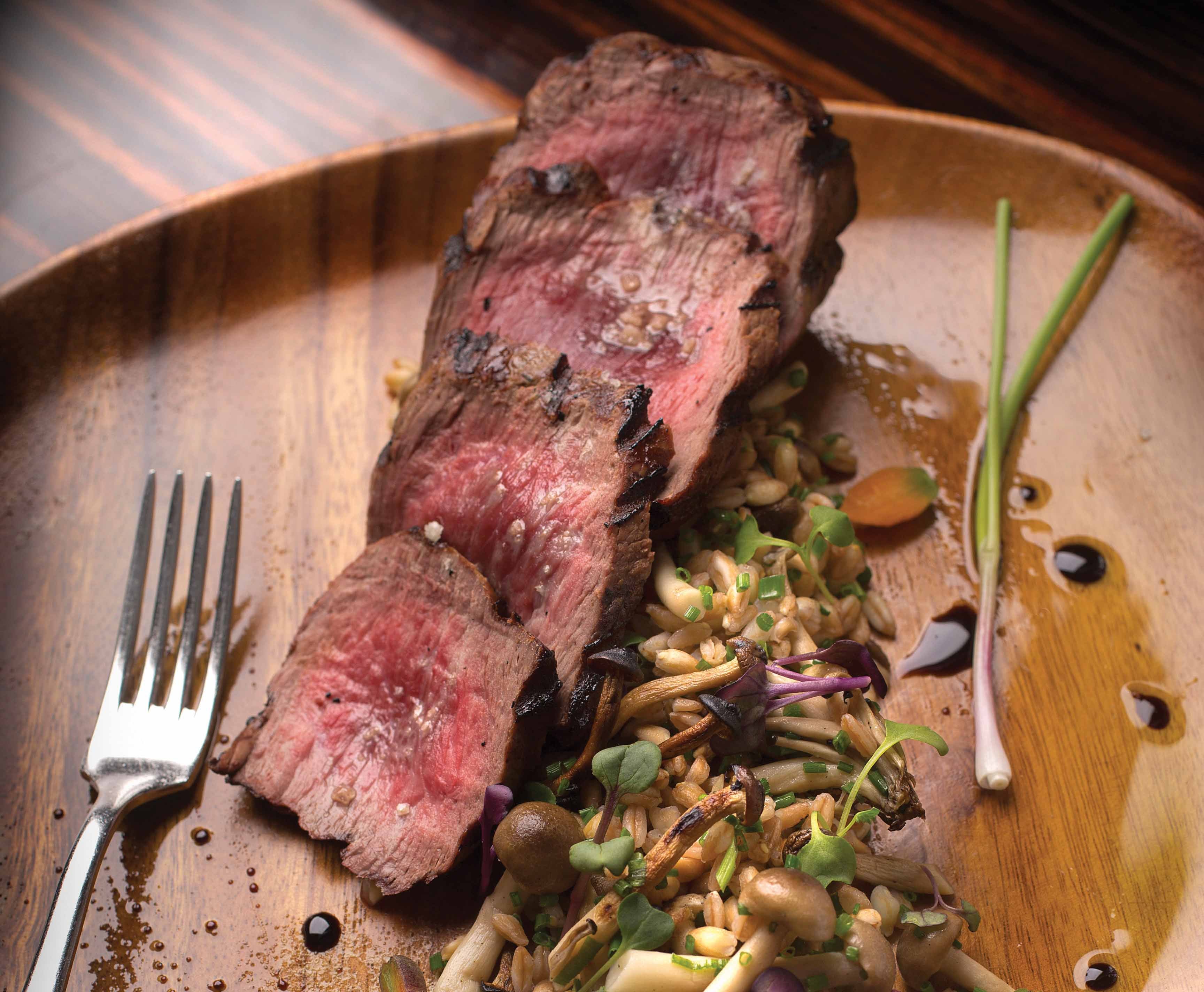 Venison With Farro Salad. Photo: Mark Finkenstaedt