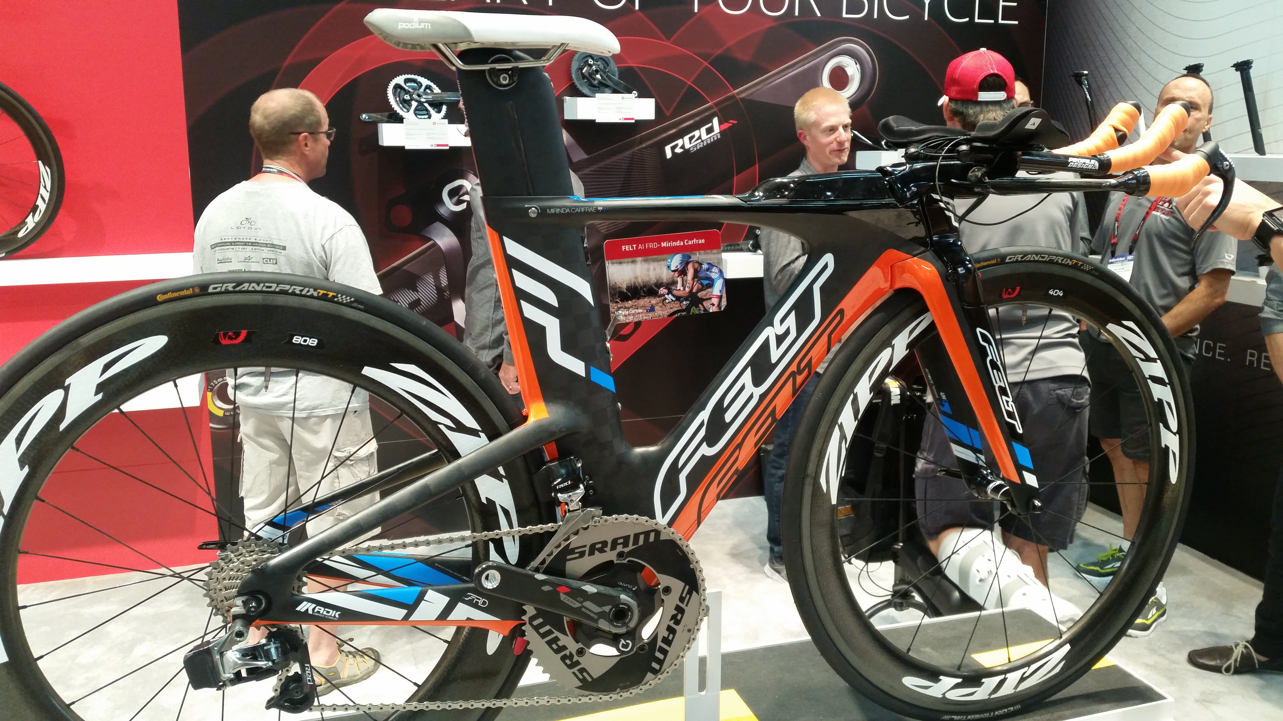 Mirinda Carfrae’s eTap equipped Felt IA. The three-time Ironman world champion will use the technology next month in Kona.