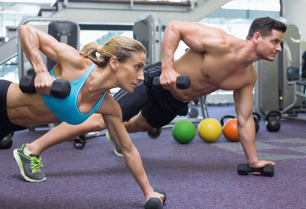 Push-up with row. Photo: Shutterstock.com