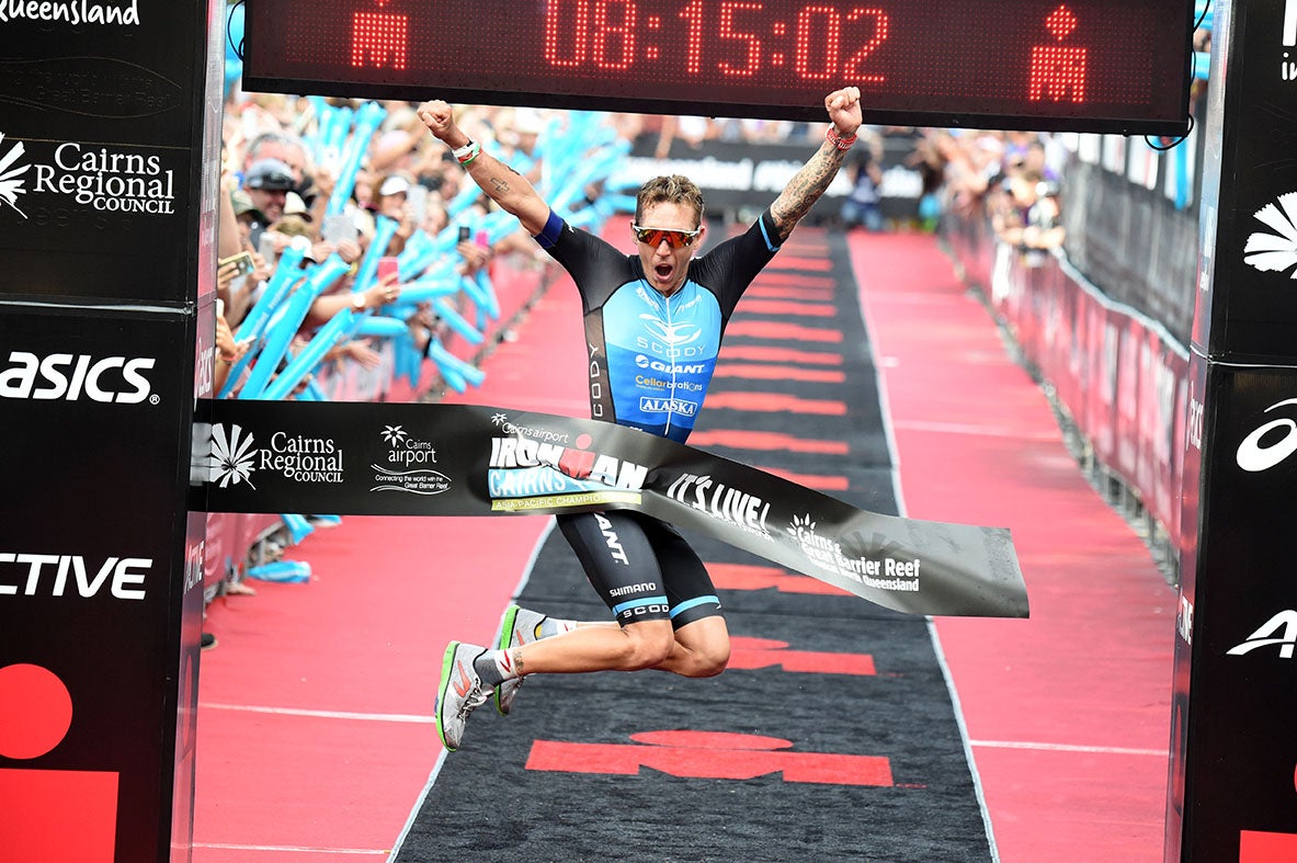 Tim Van Berkel finally gets a championship victory. Photo: Delly Carr