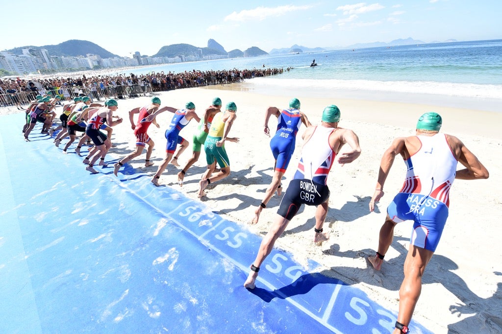 Athletes compete at the 2016 Rio test event. Photo: Delly Carr/Triathlon.org