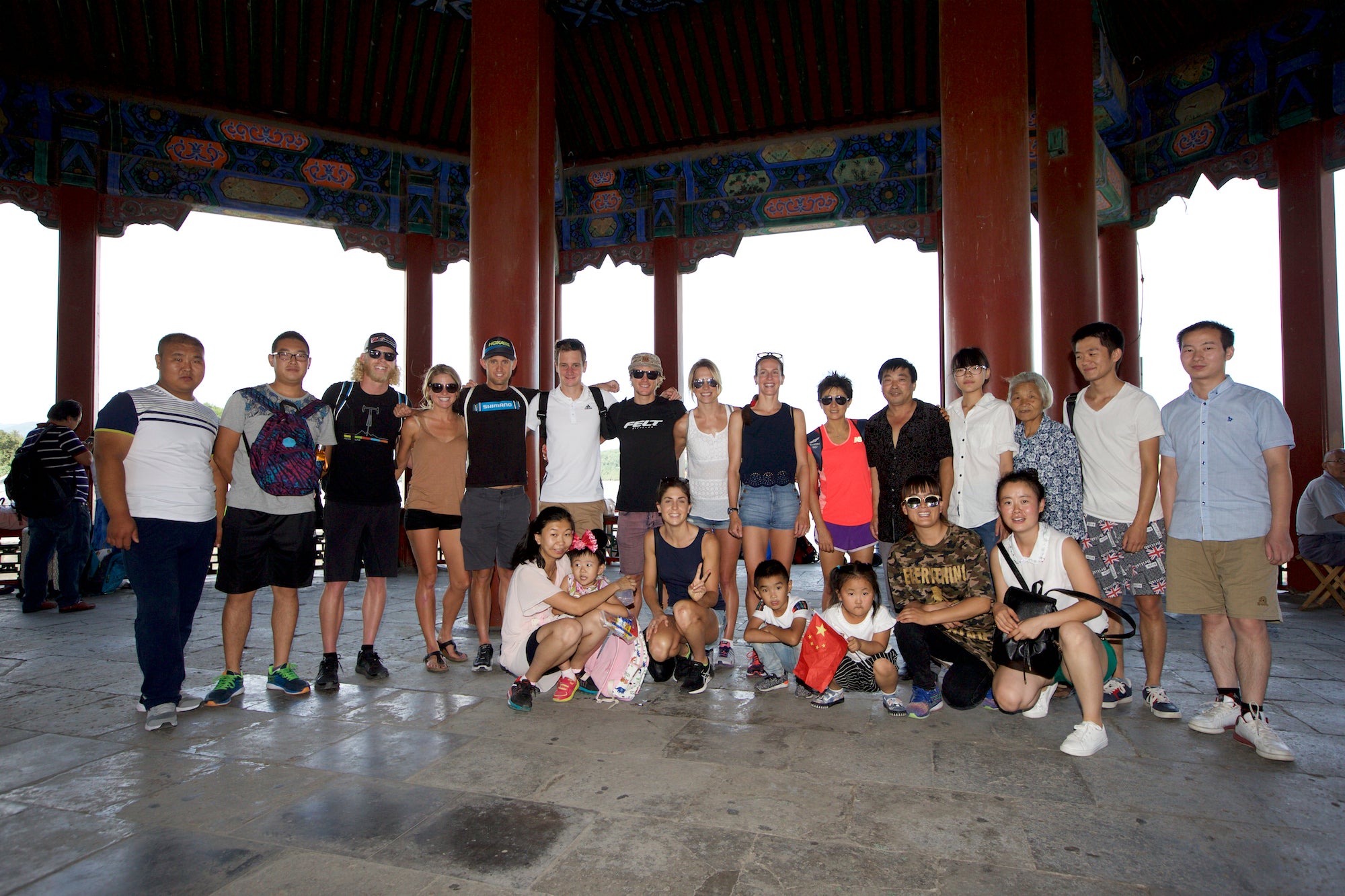 Pros during a photo opportunity with Chinese Nationals at the Summer Palace