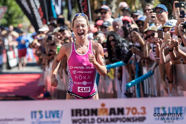 Holly Lawrence won the Ironman 70.3 World Championship title in 2016.