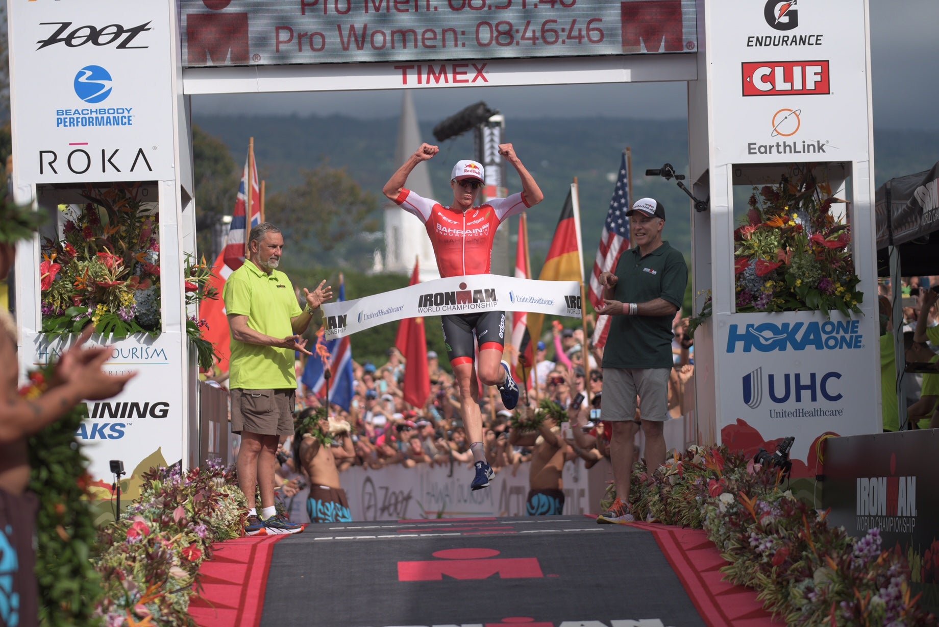 Daniela Ryf posts a new course record. Photo: Oliver Baker