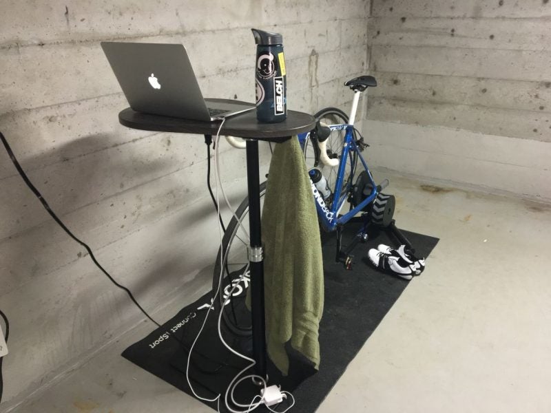 The entire stand takes up less than two square feet of space, so it's ideal for tight trainer locations. Photo: Dan Cavallari | VeloNews.com