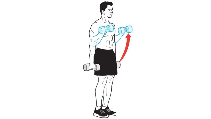 The Standing Dumbbell Curl can help prevent forearm strain.