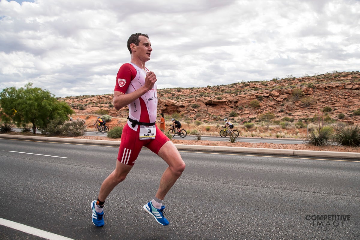 Brownlee takes his signature run style on to the tough St. George half-marathon. 