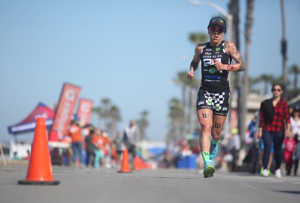 Jackson on her way to fourth at April's Ironman 70.3 Oceanside. Photo: Jay Prasuhn