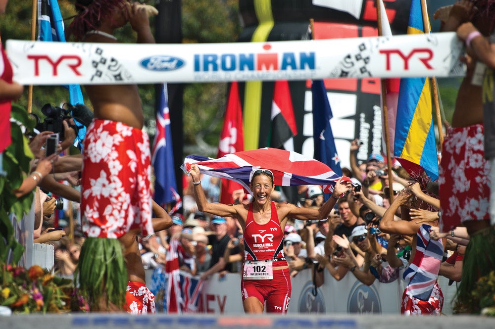 Wellington crosses the finish line for her final world title in 2011. Photo: Nils Nilsen