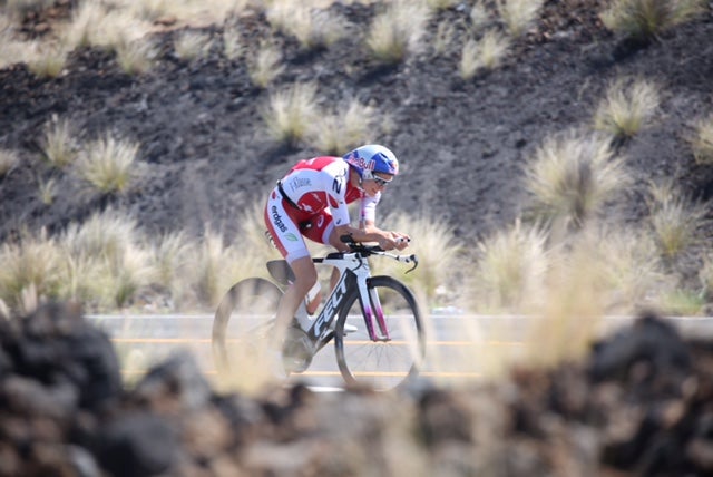 Daniela Ryf said she struggled at moments on the bike. Photo: Steve Godwin