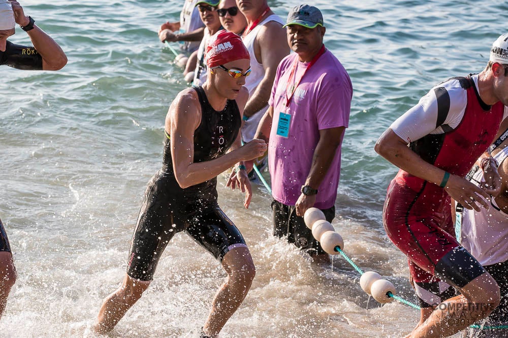 Lucy Charles exits the water at the 2017 Ironman World Championship. Photo: Paul Phillips/Competitive Image