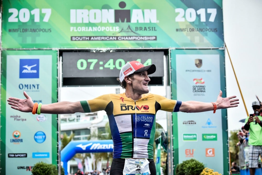 Don posted a 7:40:23 at the Ironman South American Championship in Florianopolis, Brazil on May 28 to become the fastest athlete to ever finish an Ironman-branded race. Photo: Wagner Aruajo