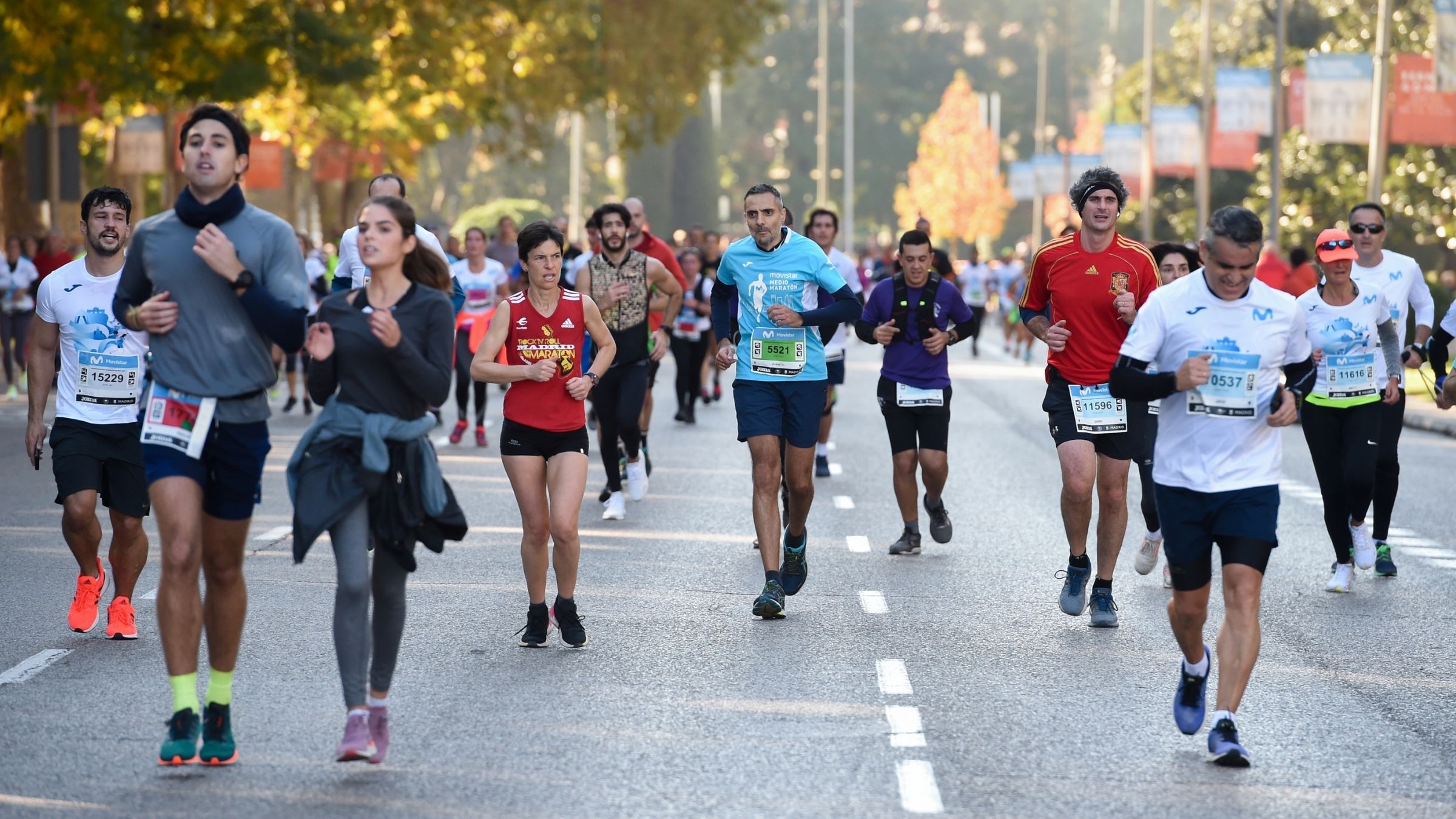 Runners race after completing a half marathon training plan for triatheltes.