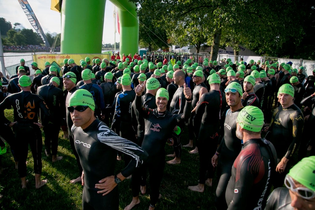 Athletes get ready to compete at the 2017 Challenge Roth triathlon. Photo: Jan Hetfleisch/Getty Images