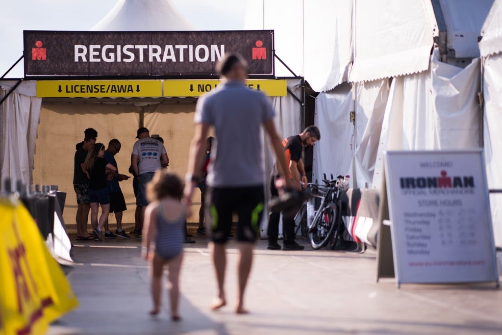An athlete prepares for Ironman Barcelona. Photo by Alex Caparros/Getty Images for Ironman