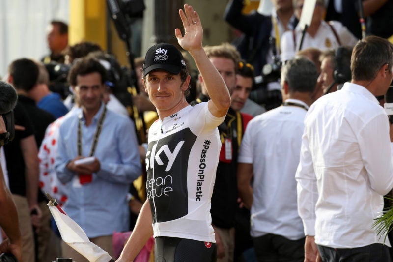 Geraint Thomas celebrated his first Tour de France victory. Photo: ©Chris Graythen | Getty Images