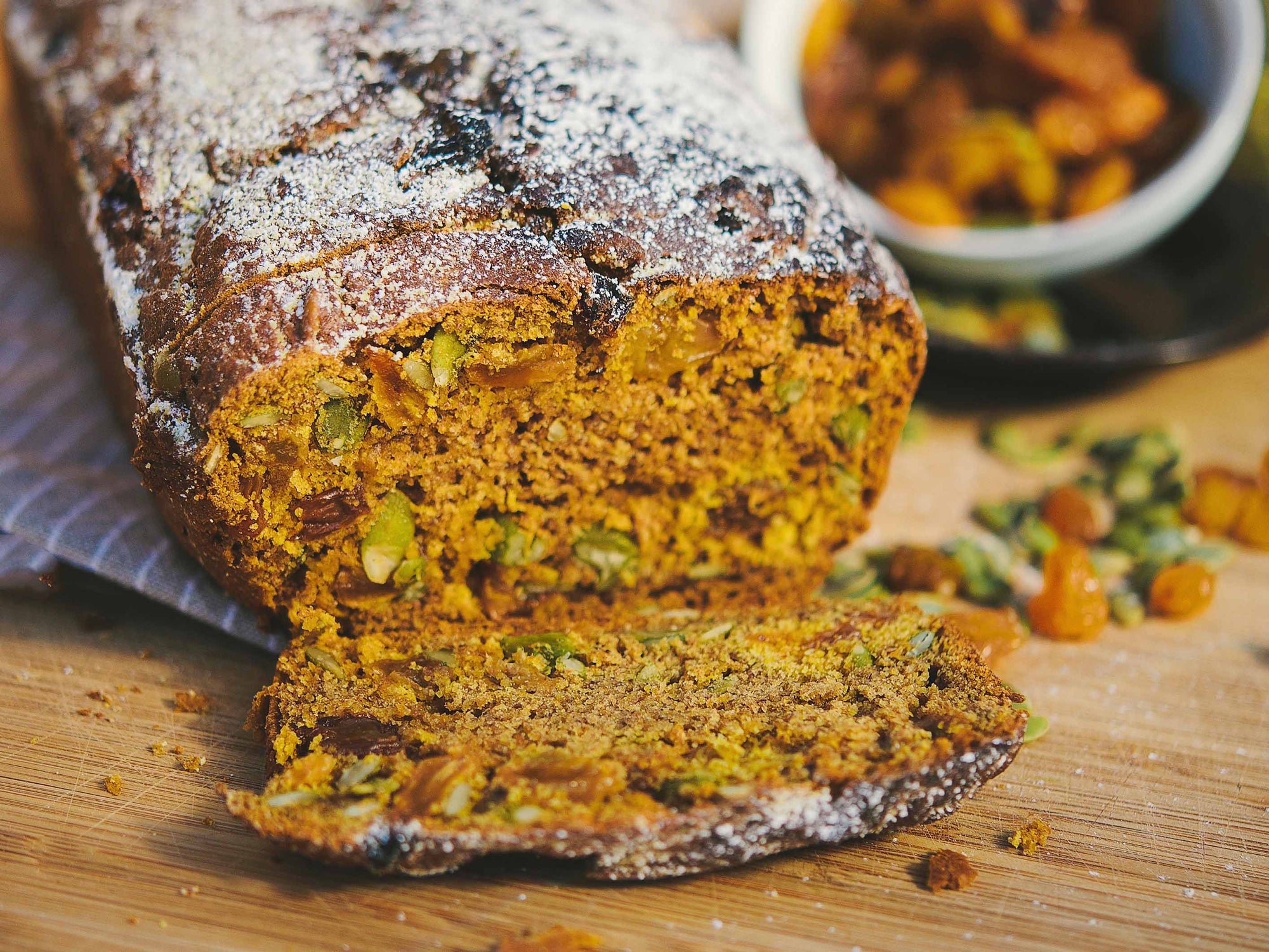 This banana pumpkin breakfast bread is packed with potassium, healthy fats, and protein.   Photo: Sarah Maren