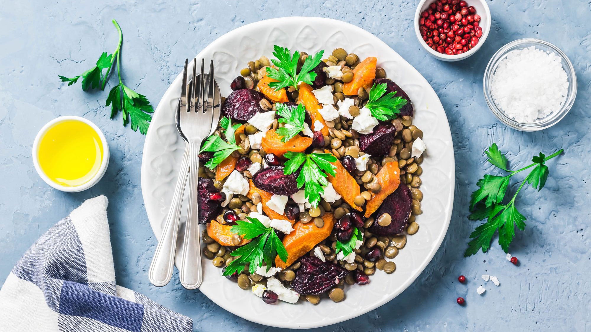 Winter produce can be combined to make a tasty salad.