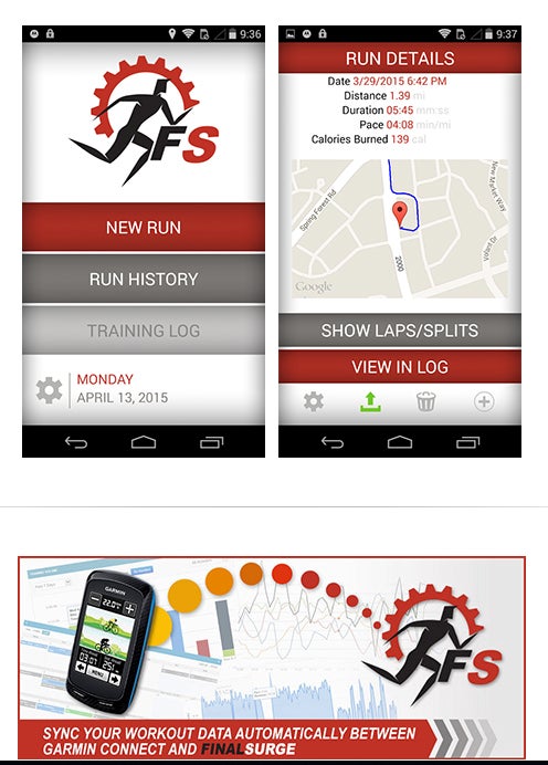 Screenshot of Final Surge app