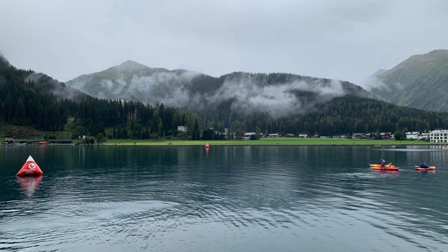 Storm clouds move in in Davos.