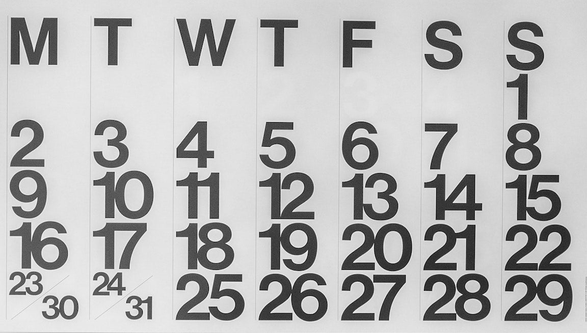 Month on a calendar