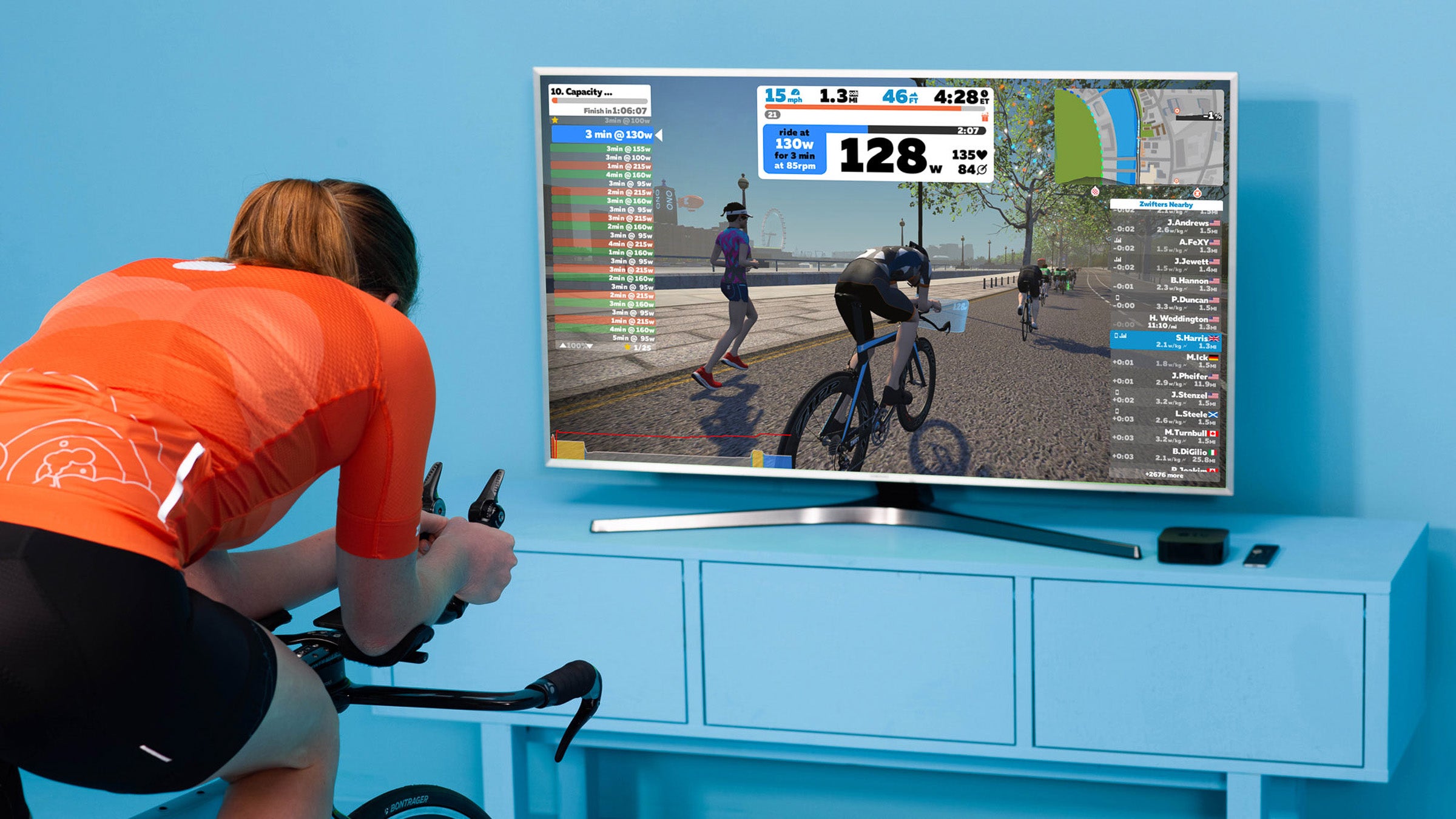 Women riding on Zwift